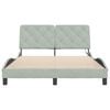 vidaXL Cadre de lit avec LED sans matelas gris clair 120x200cm velours