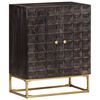 vidaXL Buffet Noir 60x35x75 cm Bois de manguier massif