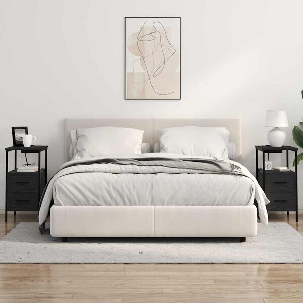 vidaXL Cabinet de chevet Ch&ecirc;ne noir 30 x 48 x 61 cm Bois d'ing&eacute;nierie