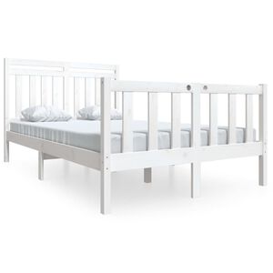 vidaXL Cadre de lit sans matelas blanc bois massif 140x200 cm