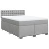 vidaXL Sommier &agrave; lattes de lit avec matelas Gris clair 160x200cm Tissu