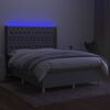vidaXL Sommier &agrave; lattes de lit matelas LED Gris clair 140x200 cm Tissu