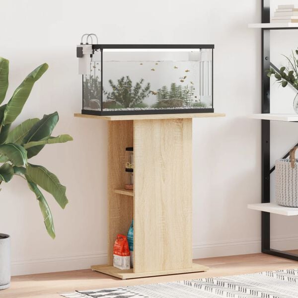 vidaXL Support d'aquarium Ch&ecirc;ne Sonoma 60,5x36x72,5 cm Bois d'ing&eacute;nierie