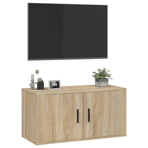 vidaXL Meuble TV mural Ch&ecirc;ne Sonoma 80x34,5x40 cm