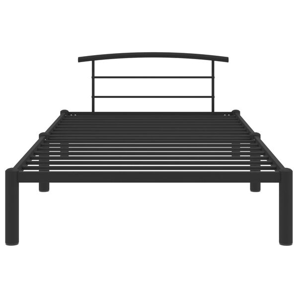vidaXL Cadre de lit sans matelas noir m&eacute;tal 90x200 cm
