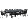 vidaXL Ensemble de salle &agrave; manger pour jardin 9 pc Noir polyrotin