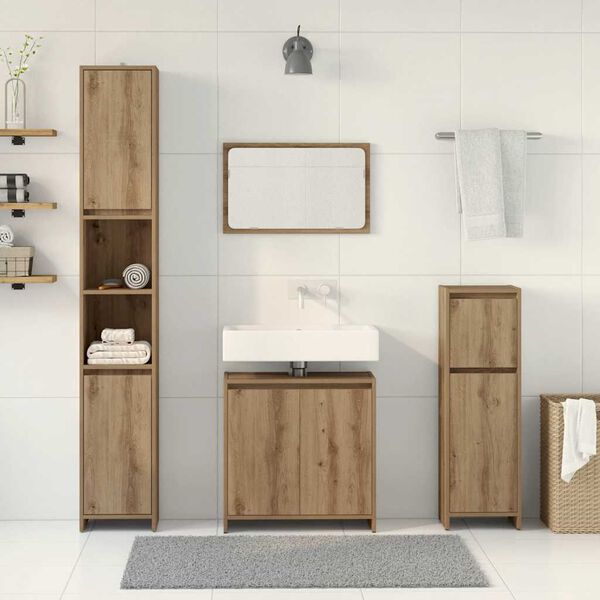 vidaXL Ensemble de meubles salle de bain 4 pcs bois d'ing&eacute;nierie