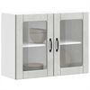 vidaXL Armoire murale de cuisine avec porte en verre Lucca gris b&eacute;ton