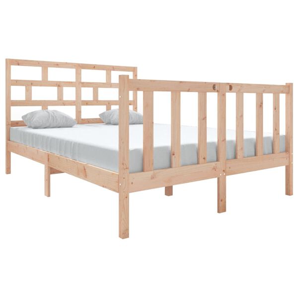 vidaXL Cadre de lit sans matelas bois massif 140x190 cm