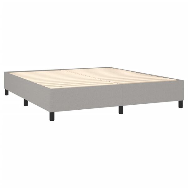 vidaXL Sommier &agrave; lattes de lit avec matelas Gris clair 180x200cm Tissu