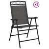 vidaXL Chaises de jardin pliables lot de 8 en acier et textil&egrave;ne
