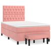 vidaXL Sommier &agrave; lattes de lit avec matelas rose 120x190 cm velours