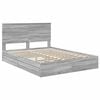 vidaXL Lit de Rangement Gris Sonoma 150 x 200 cm Bois d'ing&eacute;nierie