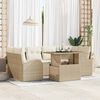 vidaXL Ensemble de canap&eacute; de jardin 7 pcs Beige Poly Rattan