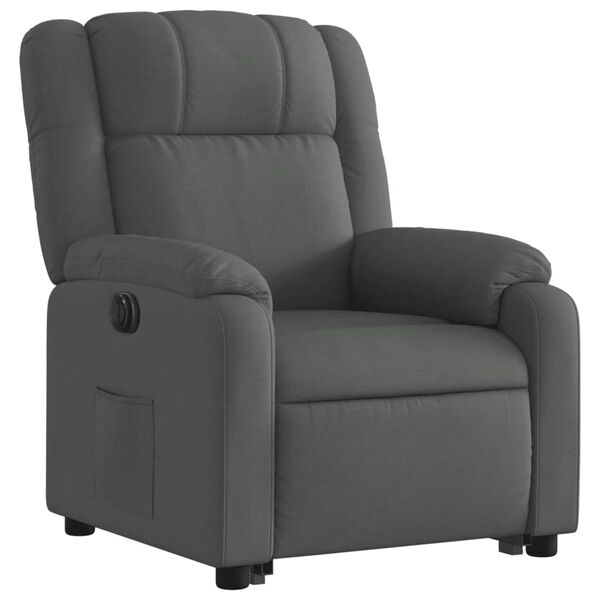 vidaXL Fauteuil inclinable électrique gris foncé tissu