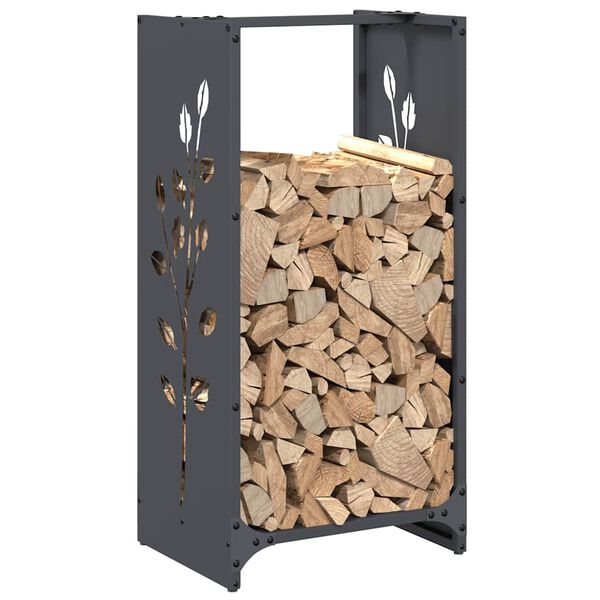 vidaXL Portant de bois chauffage anthracite 40x30x80 cm