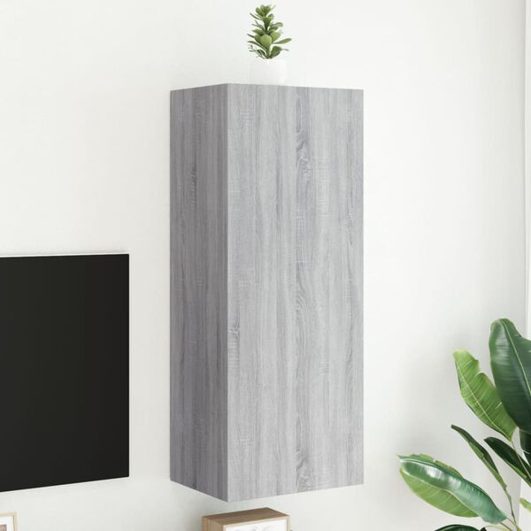 vidaXL Meuble TV mural sonoma gris 40,5x30x102 cm bois d'ing&eacute;nierie