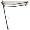 vidaXL Auvent manuel r&eacute;tractable sur pied 350x250 cm Cr&egrave;me