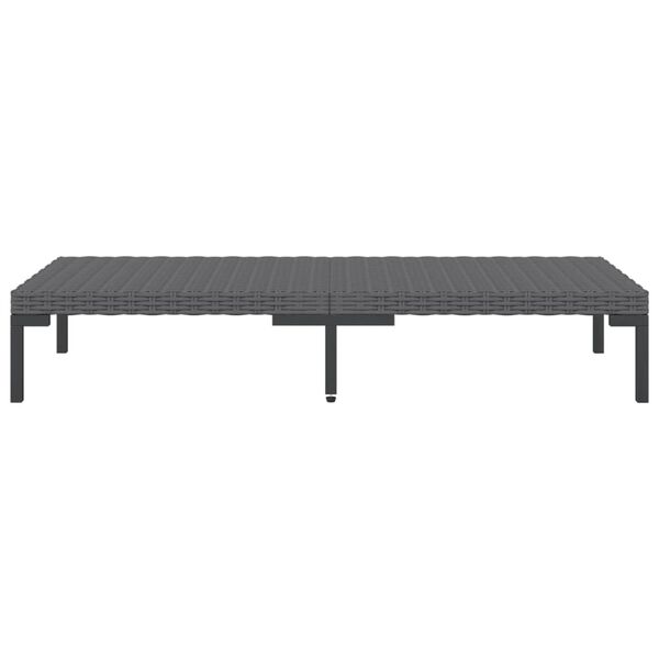 vidaXL Table basse de jardin Gris foncé Résine tressée demi-ronde