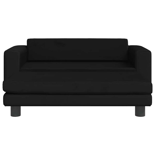 vidaXL Canap&eacute; avec repose-pied pour enfants noir 100x50x30 cm velours