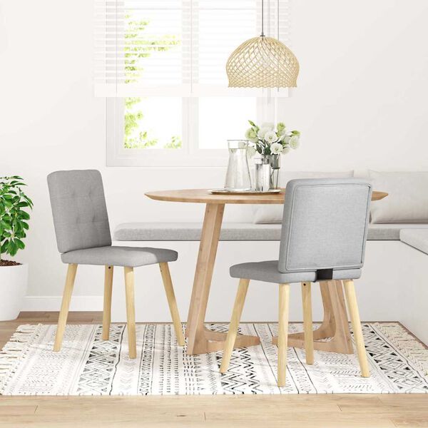 vidaXL Chaises &agrave; manger lot de 2 gris nuage tissu