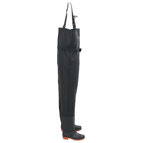 vidaXL Cuissardes avec bottes et ceinture noir taille 43