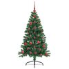 vidaXL Sapin de No&euml;l artificiel pr&eacute;-&eacute;clair&eacute; Vert 120 cm PVC