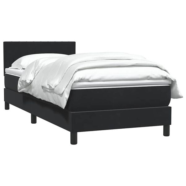vidaXL Sommier &agrave; lattes de lit avec matelas noir 80x210 cm velours