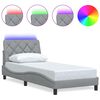 vidaXL Cadre de lit avec LED sans matelas gris clair 90x190 cm tissu