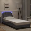 vidaXL Cadre de lit Viana avec LED sans matelas gris 90x200 cm