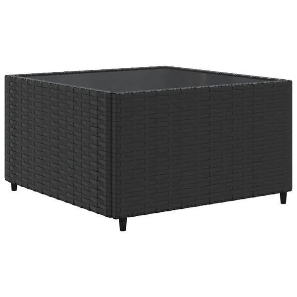vidaXL Salon de jardin 7 pcs avec coussins Noir R&eacute;sine tress&eacute;e
