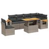 vidaXL Salon de jardin avec coussins 7 pcs gris r&eacute;sine tress&eacute;e