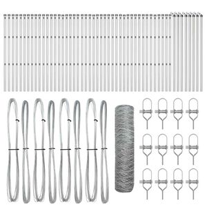 vidaXL Poteau de cl&ocirc;ture. Argent&eacute;