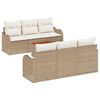 vidaXL Ensemble de canap&eacute; de jardin 7 pc Beige polyrotin