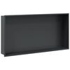 vidaXL Niche de douche noir mat 62x32x9 cm acier inoxydable