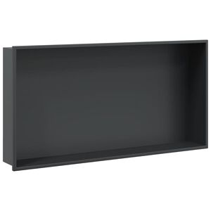 vidaXL Niche de douche noir mat 62x32x9 cm acier inoxydable