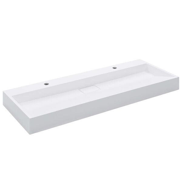 vidaXL Lavabo 120x46x11 cm Fonte minérale/marbre Blanc