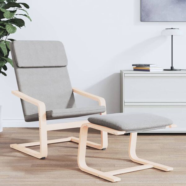 vidaXL Repose-pied Gris clair 51x41x40 cm Tissu