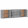 vidaXL Buffets 3 pcs Sonoma gris Bois d'ing&eacute;nierie