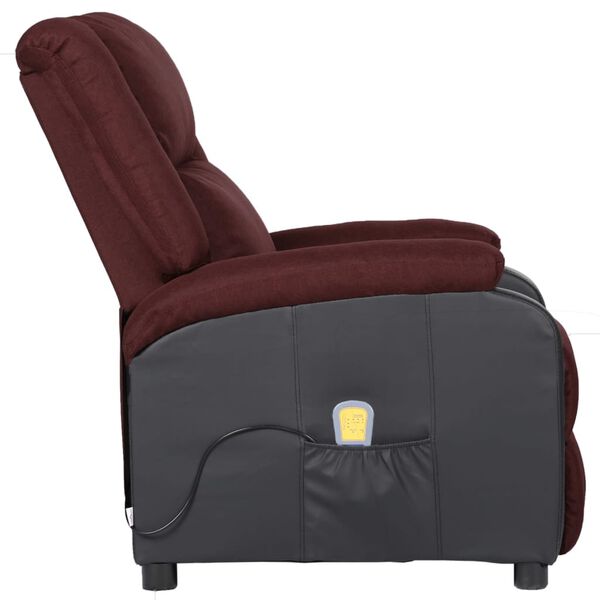 vidaXL Fauteuil de massage Violet Similicuir et tissu