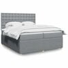 vidaXL Sommier &agrave; lattes de lit avec matelas Gris clair 200x200cm Tissu