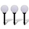 vidaXL Lampes d'all&eacute;e &agrave; LED 3 pcs 20 cm avec piquet de sol
