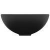 vidaXL Lavabo rond de salle de bain Noir mat 32,5x14 cm C&eacute;ramique