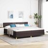 vidaXL Lit boxspring avec matelas Marron fonc&eacute; 200 x 200 cm tissu