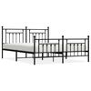 vidaXL Cadre de lit m&eacute;tal sans matelas avec pied de lit noir 160x200cm
