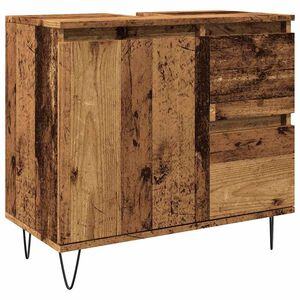 vidaXL Armoire de lavabo de salle de bain vieux bois 65x33x60 cm
