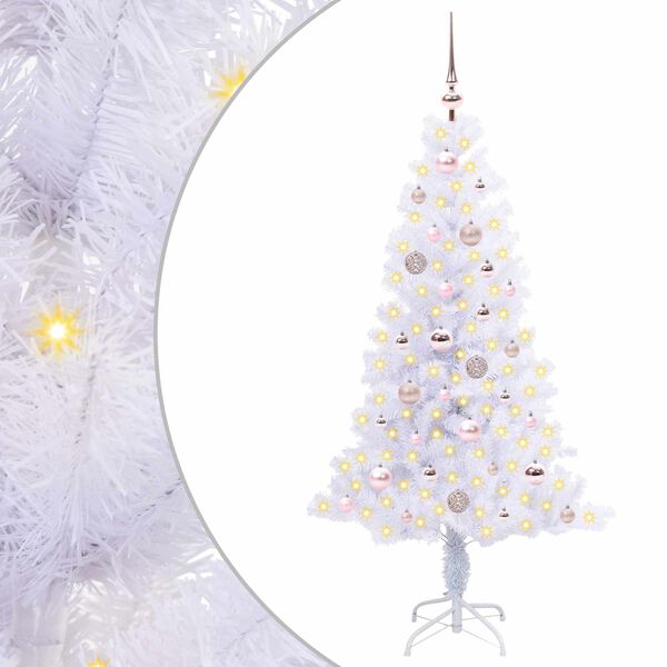 vidaXL Sapin de No&euml;l artificiel avec 150 LED Blanc 150 cm PVC et Acier