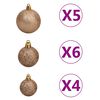 vidaXL Arbre de Noël artificiel pré-éclairé et boules 65 cm vert