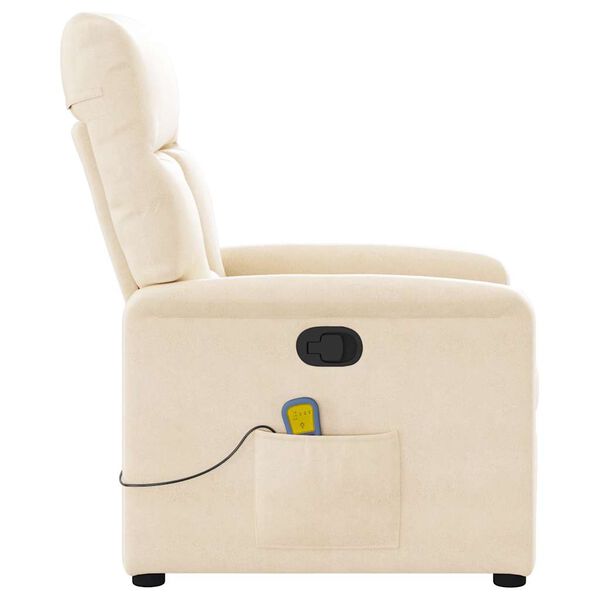 vidaXL Fauteuil inclinable de massage beige tissu microfibre