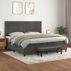vidaXL Sommier &agrave; lattes de lit et matelas Gris fonc&eacute; 200x200cm Velours